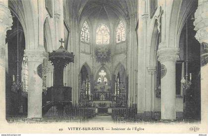 94 - Vitry sur Seine - intérieur de l'Eglise - CPA - Voir Scans Recto-Verso