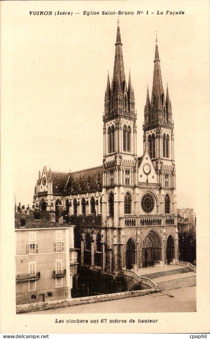 Voiron - Eglise Saint Bruno - La Facade - CPA