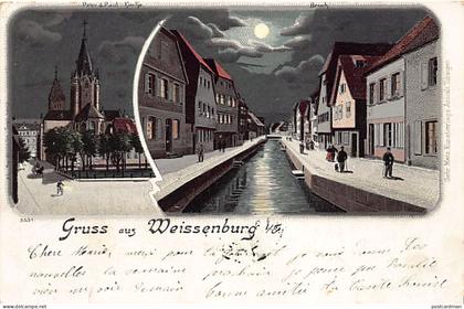 France - WISSEMBOURG (67) Litho - La nuit