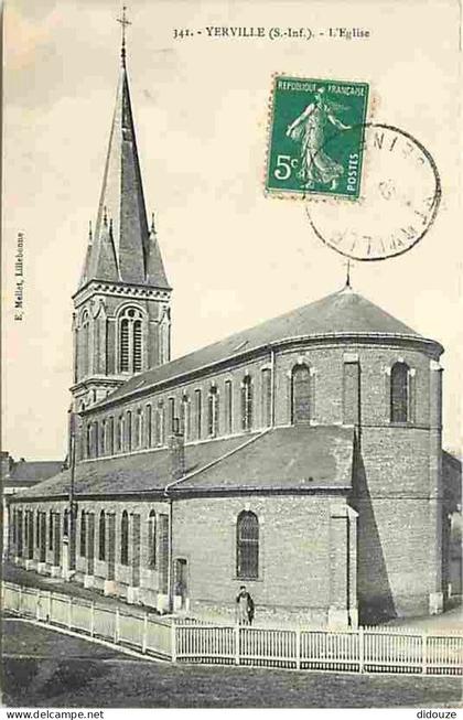 Carte Postale Ancienne - 76 - Yerville - L'Eglise - Animée - CPA - Voir Scans Recto-Verso - Poscard - Carta Postal -  Po