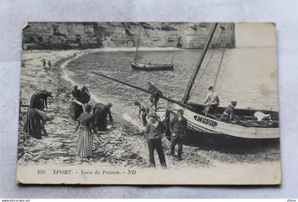 Cpa 1929, Yport, vente du poisson, Seine Maritime 76