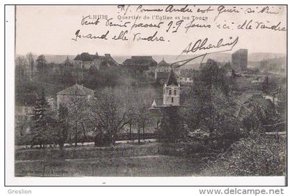 LHUIS QUARTIER DE L'EGLISE ET LES TOURS  1918