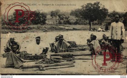 GUINEA FRANCESA. GUINEE FRANÇAISE. TRANSPORT DU CAOUTCHOUC EN GUINEE.