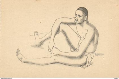 PC AFRICA GUINEA PORTUGUESE GUINEA CHADI DANSEUR BIJAGOZ VINTAGE PC (b63974)