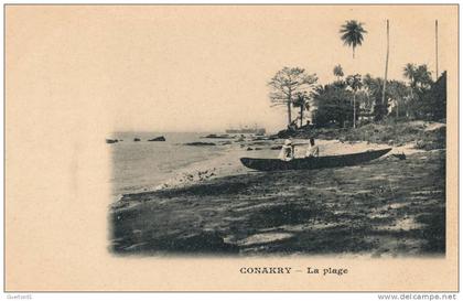 ( CPA AFRIQUE )  GUINÉE  /  CONAKRY -  La Plage  -