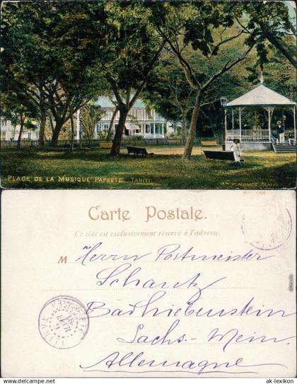 Postcard Papeete Place de La Musique 1909