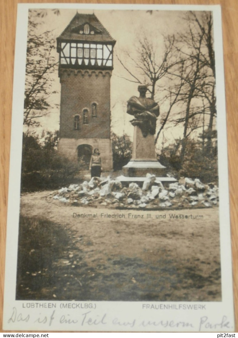 Frauen-Hilfswerk in Lübtheen i. Meckl. , ca. 1920 , Denkmal , Park , Mecklenburg , AK , Ansichtskarte !!