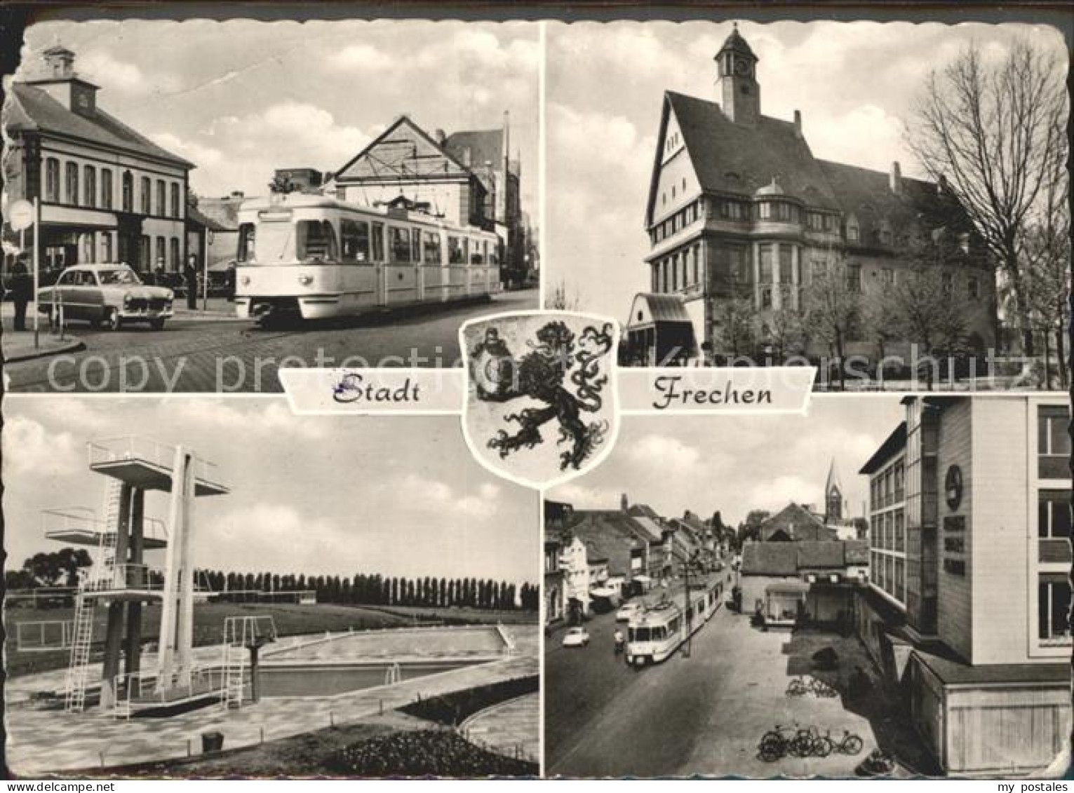 Frechen Hauptstrasse Rathaus Schwimmstadion Sprungturm