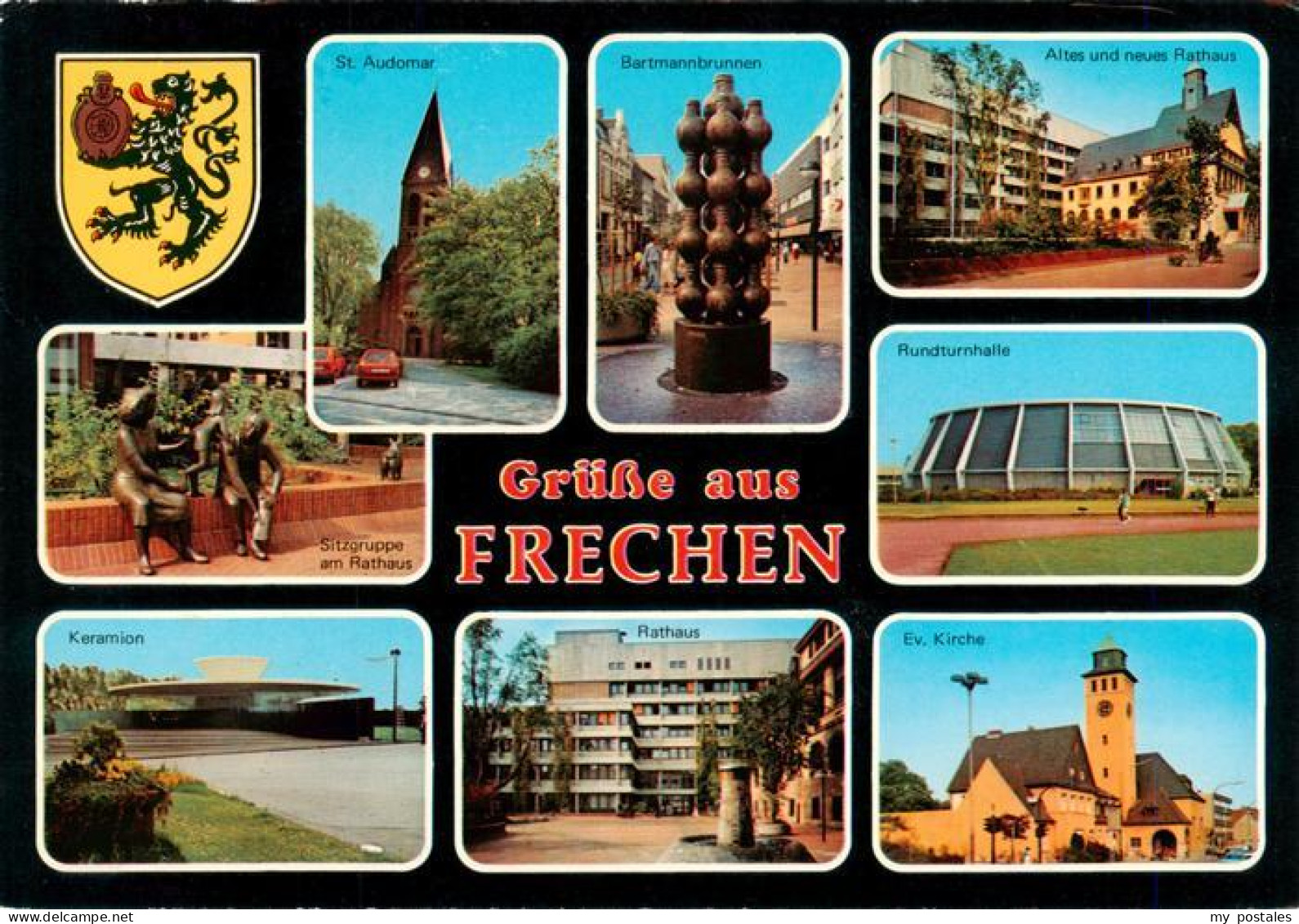FRECHEN NRW St-Audomar Bartmannbrunnen Rathaus Keramion Rundturnhalle Sitzgruppe