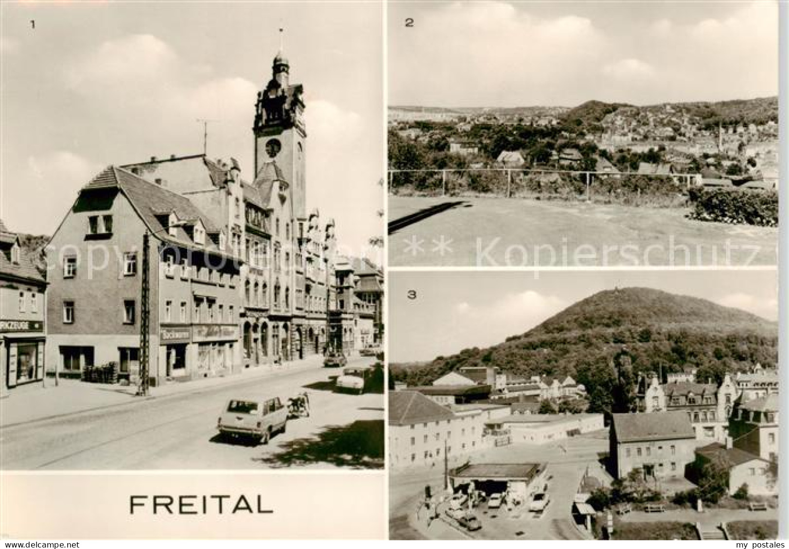 Freital Rathaus Teilansicht Blick zum Windberg