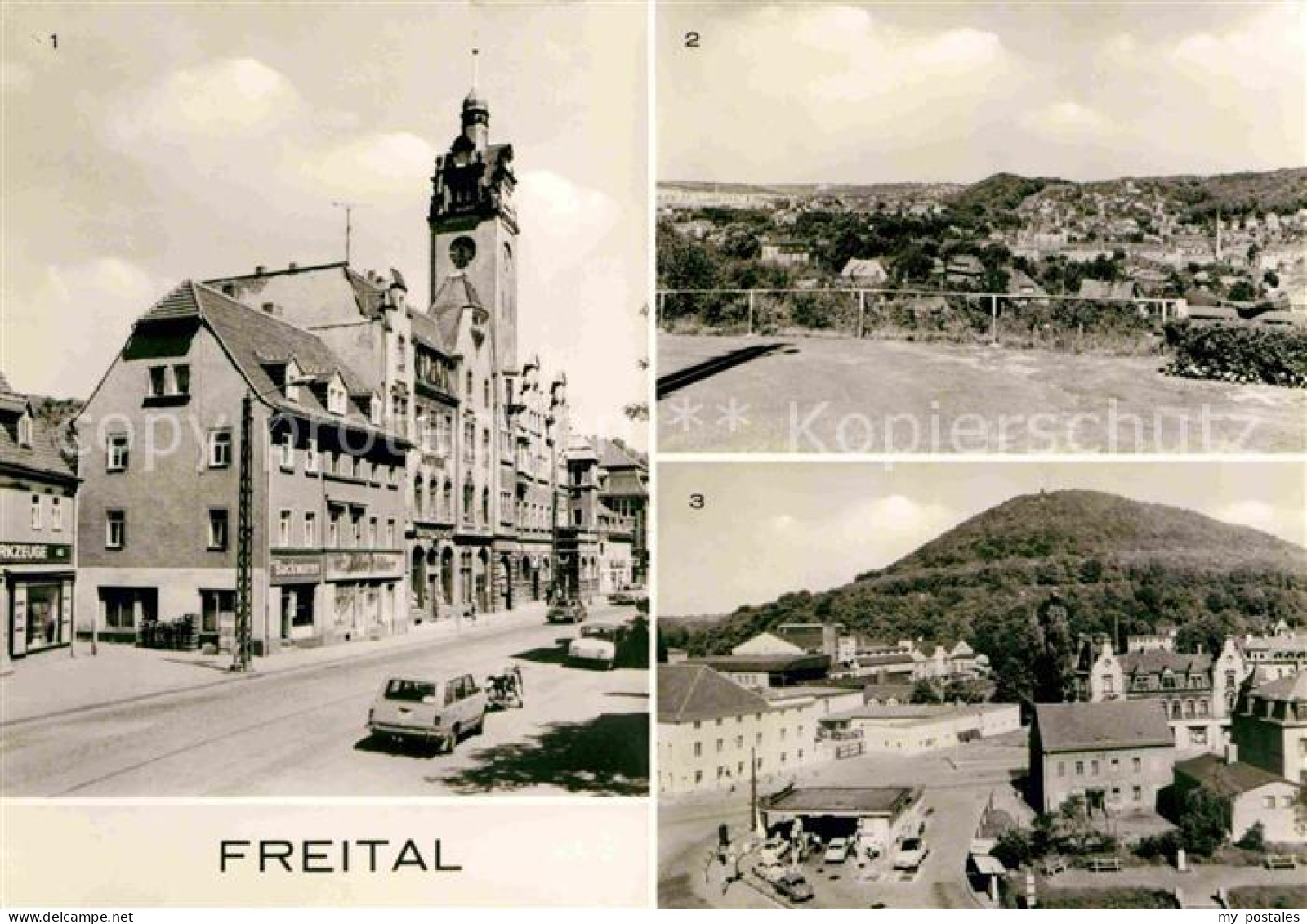 Freital Rathaus Teilansicht Blick zum Windberg