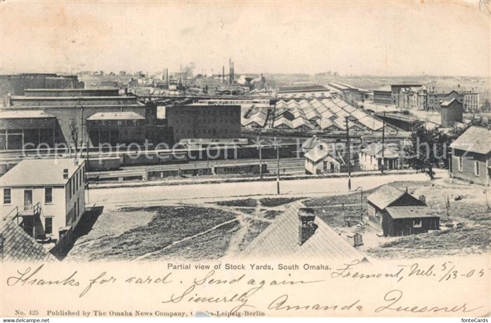 Fremont Nebraska Partial view of Stock Yards South Omaha