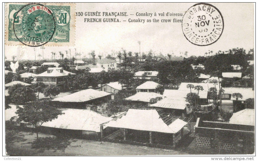 FRENCH GUINEA .... CONAKRY AS THE CROW FLIES