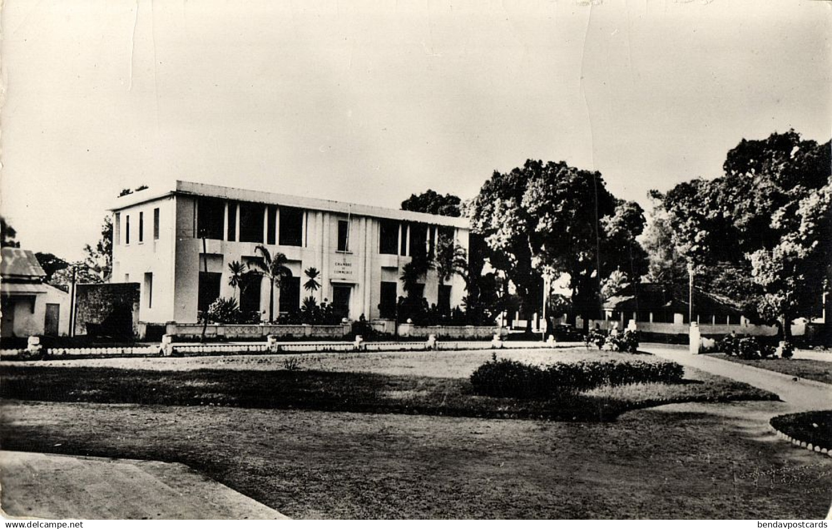 french guinea, CONAKRY, La Chambre de Commerce (1950s) Hoa-qui RPPC Postcard