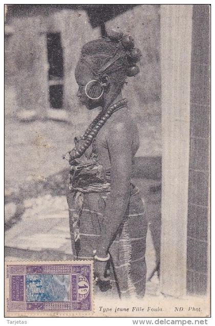 POSTAL DE GUINEA FRANCESA DE TYPE JEUNE FILLE FOULA  (COLLECTIONS ND)