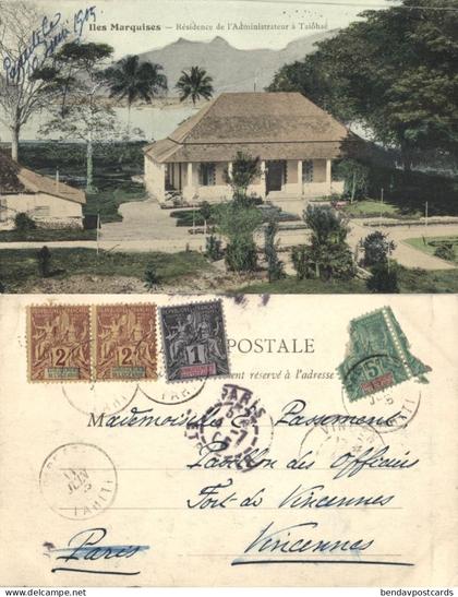 Marquesas Islands, TAIOHAE, Administrator's Residence (1905) French Polynesia Postcard