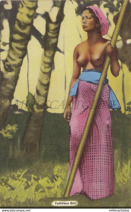 TAHITI - Tahitian Girl, Visit the Tahitian Room, Postcard