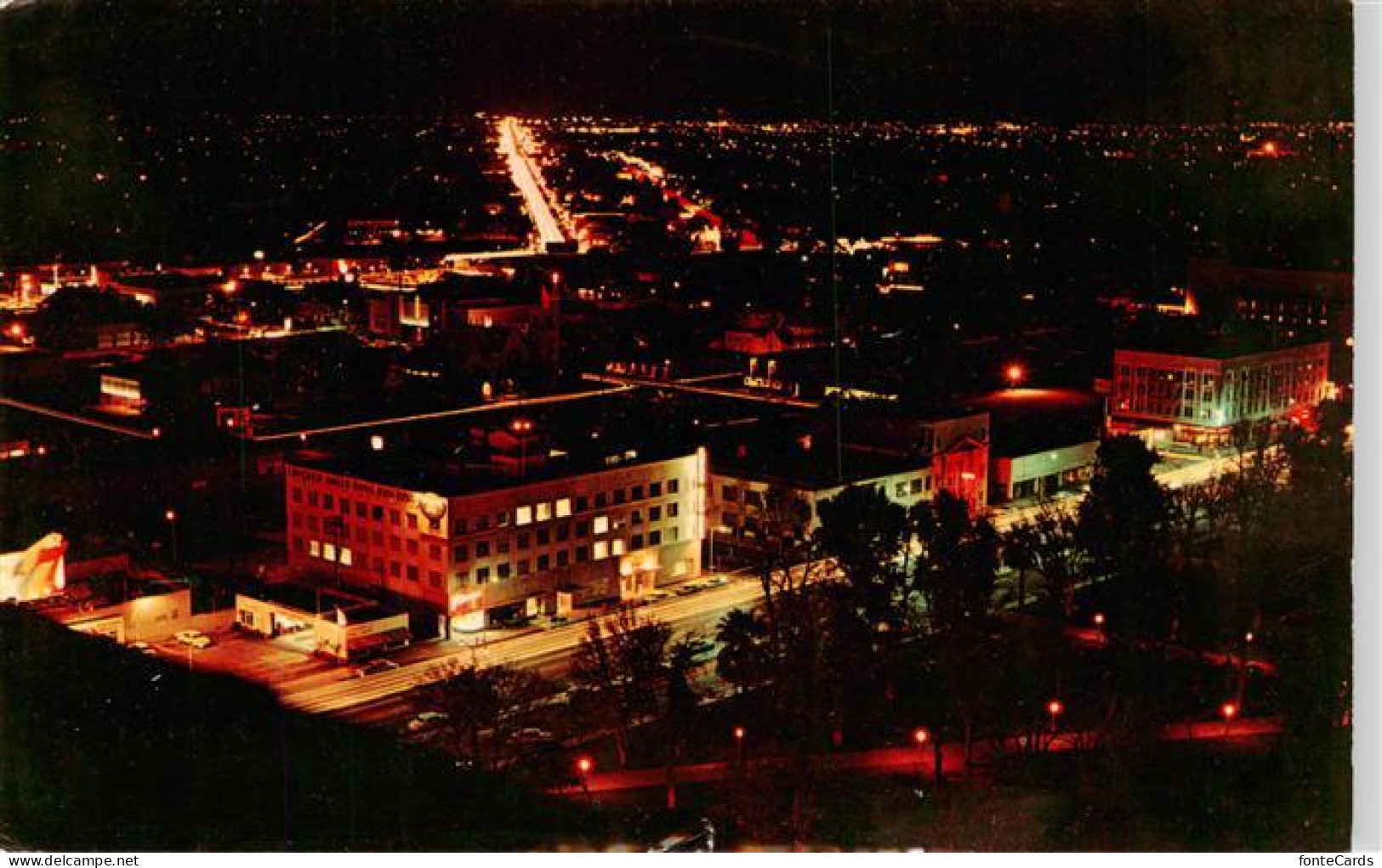 Fresno California Viewing Fresno Street and brightly lit Blackstone Avenue stret