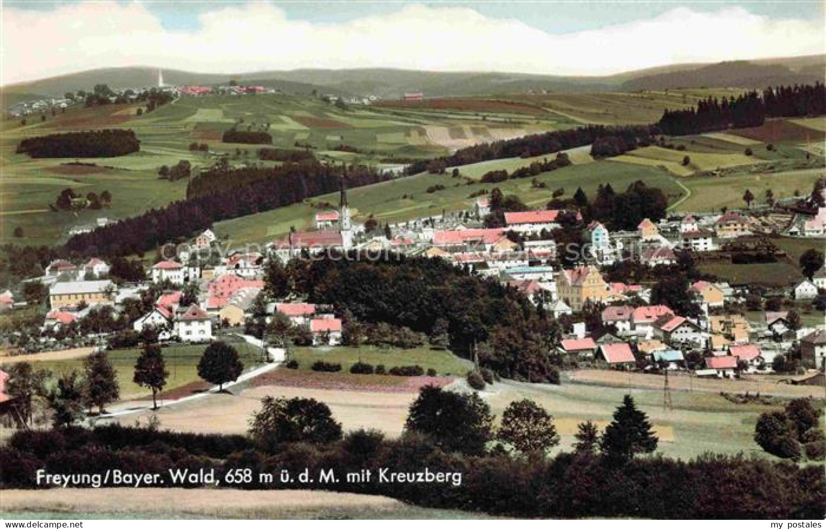 Freyung Freyung-Grafenau Bayern Panorama mit Kreuzberg Bayerischer Wald