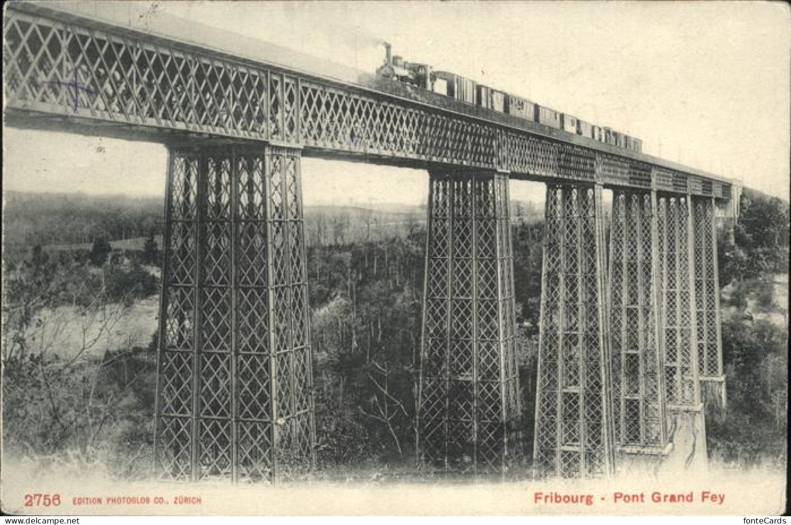 Fribourg FR Pont Grand Fey Eisenbahn