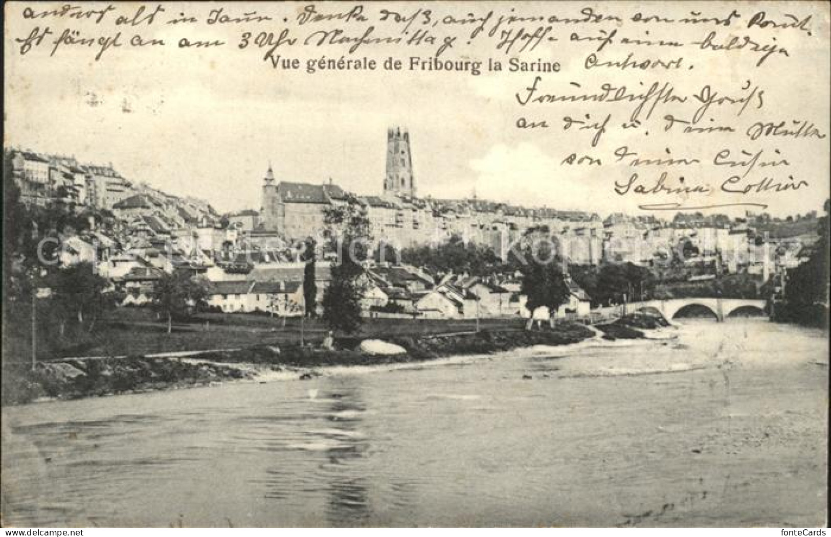 Fribourg FR Vue generale de Fribourg la Sarine