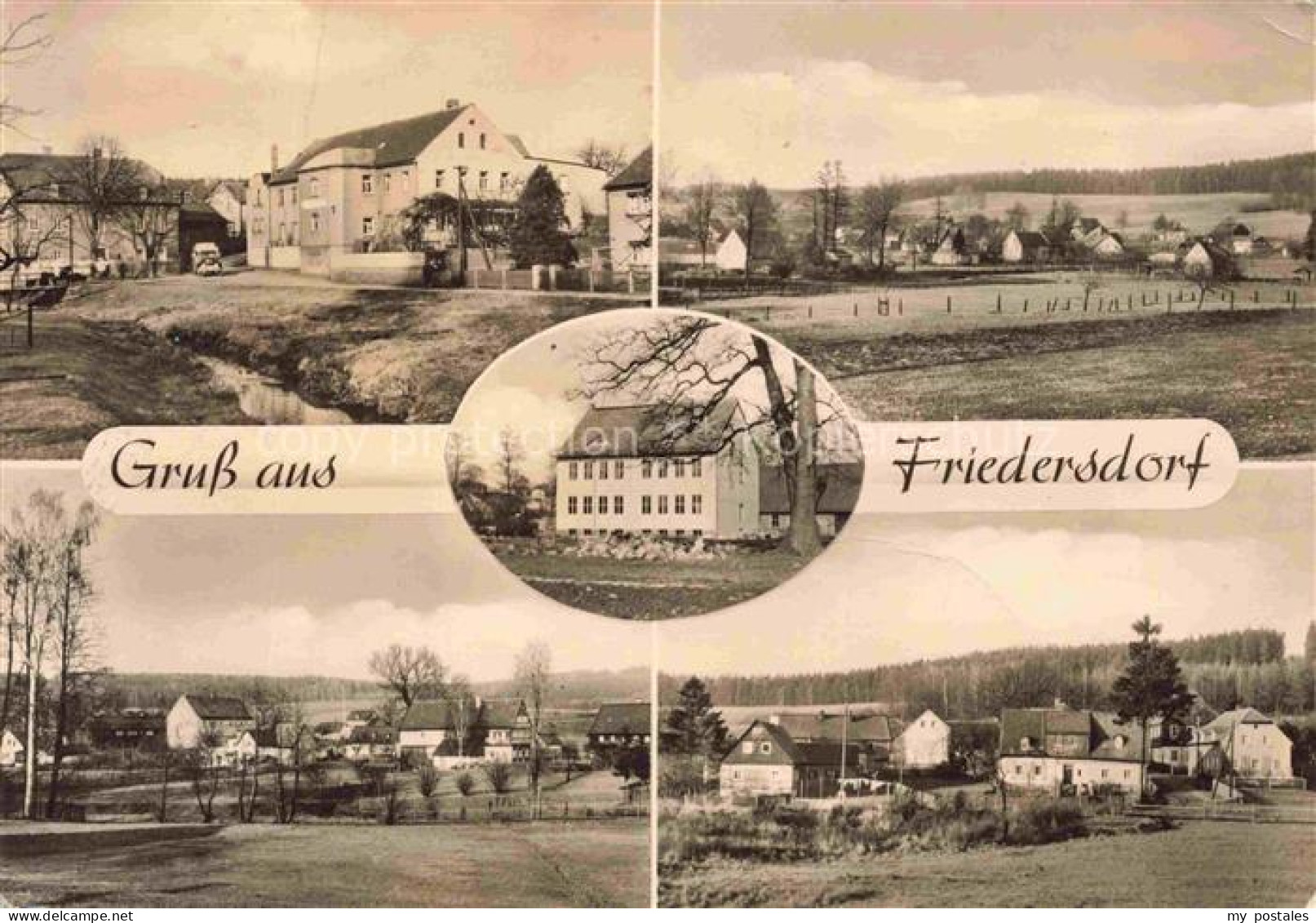 Friedersdorf Loebau Oberlausitz Sachsen Ortsansicht Schule Herrenhaus Panorama B