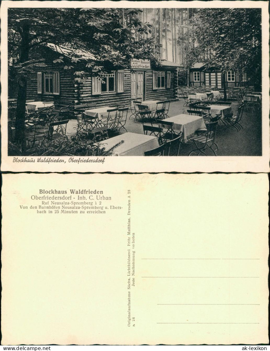 Friedersdorf-Neusalza-Spremberg  Blockhaus Waldfrieden in Oberfriedersdorf 1932