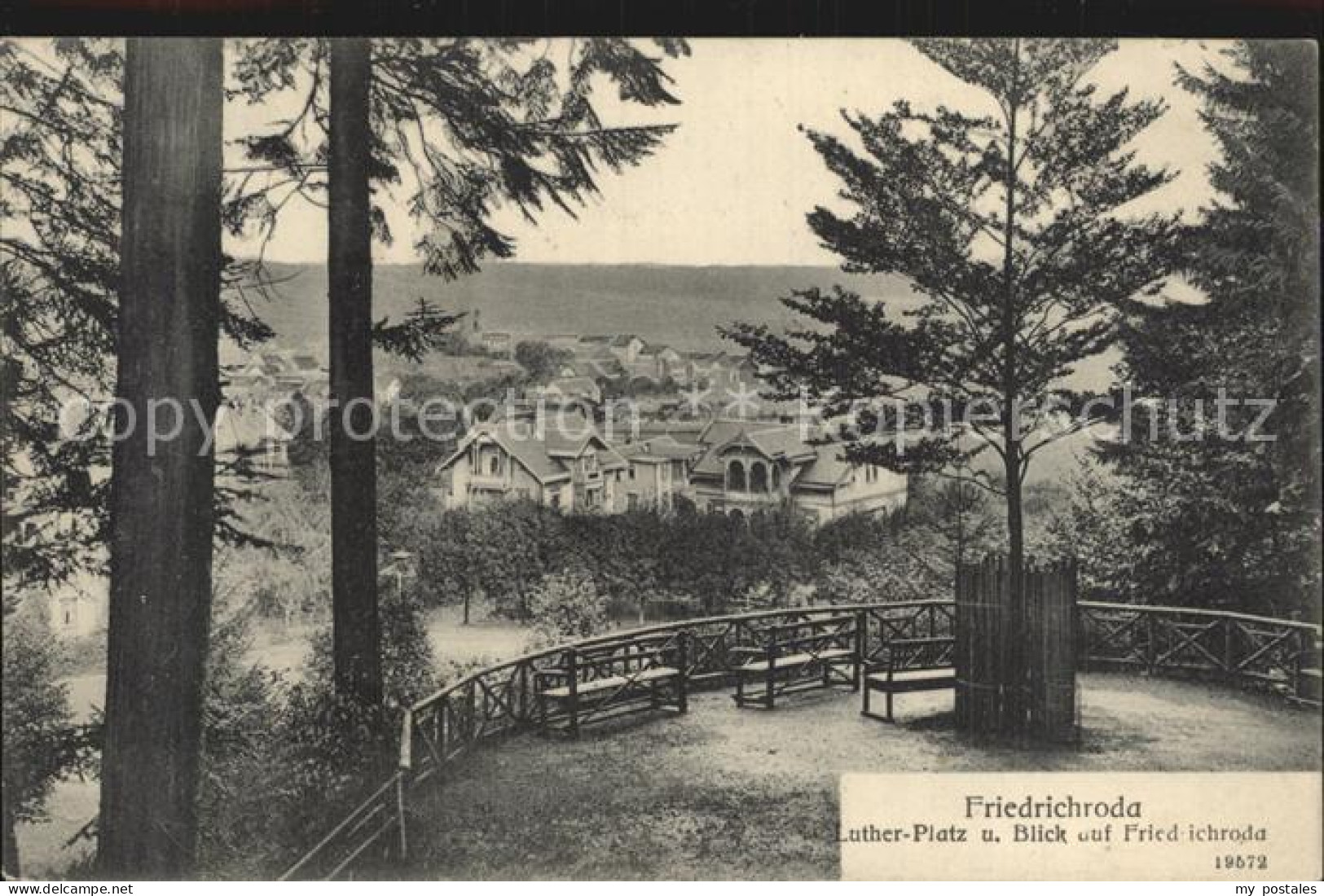 Friedrichroda Lutherplatz Blick auf Friedrichroda