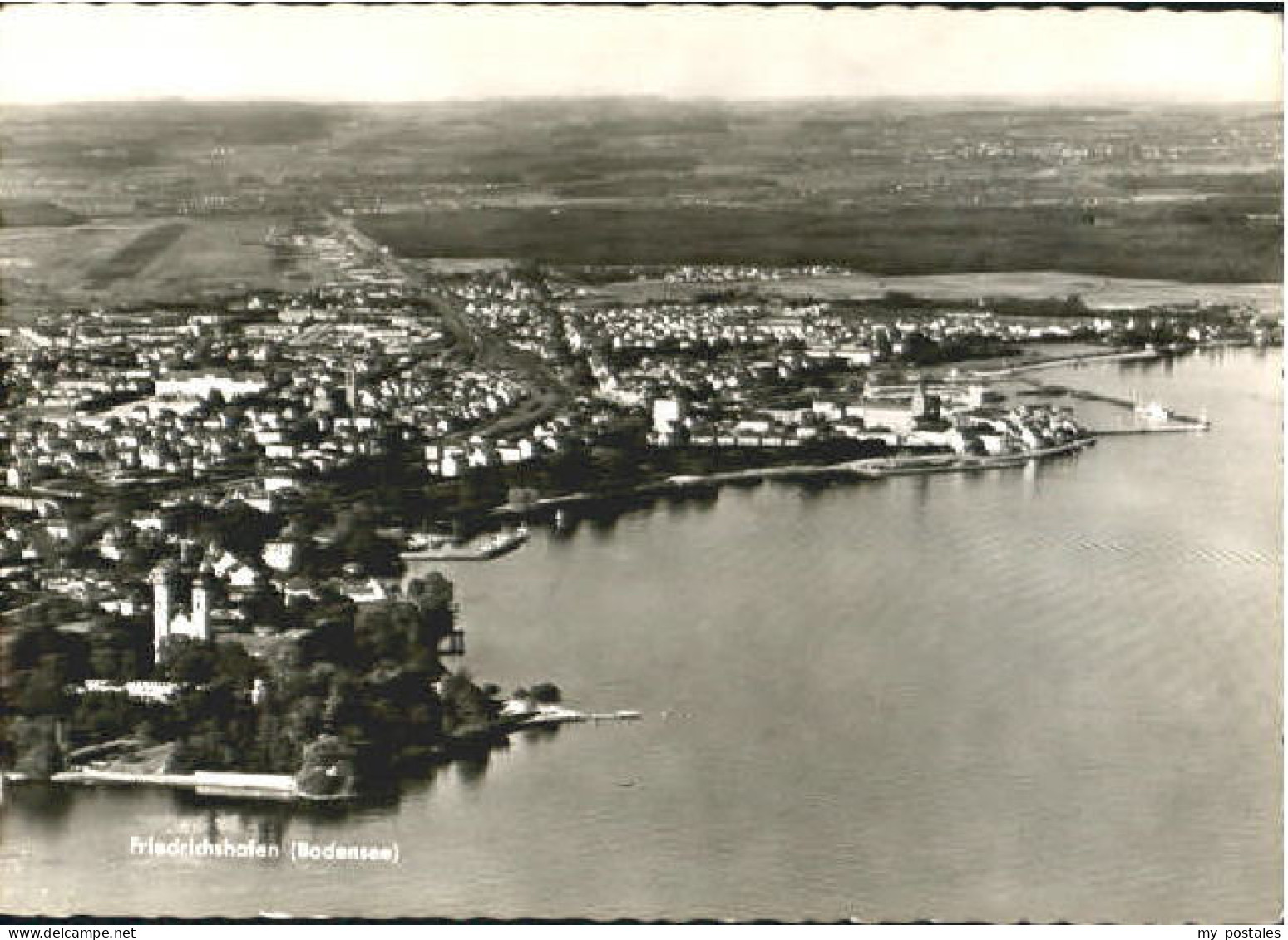 Friedrichshafen Bodensee Friedrichshafen Fliegeraufnahme ungelaufen ca. 1965