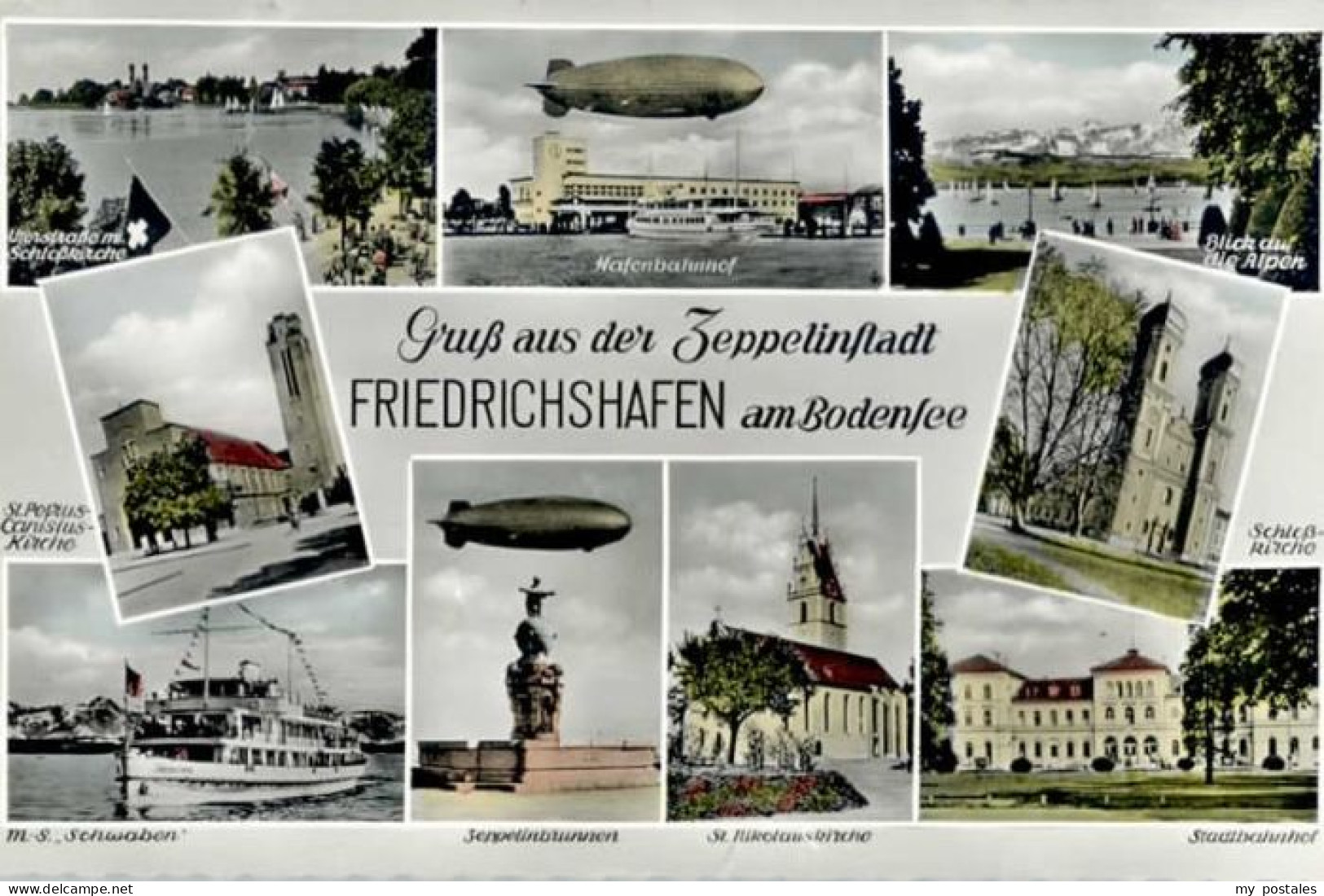 Friedrichshafen Bodensee Friedrichshafen Hafenbahnhof Zeppelin St Nikolauskirche