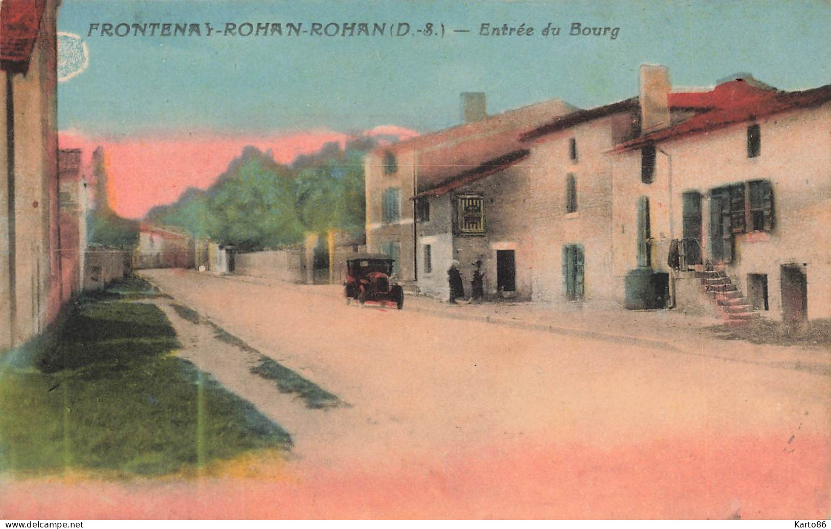 frontenay rohan rohan * entrée du bourg du village * villageois automobile
