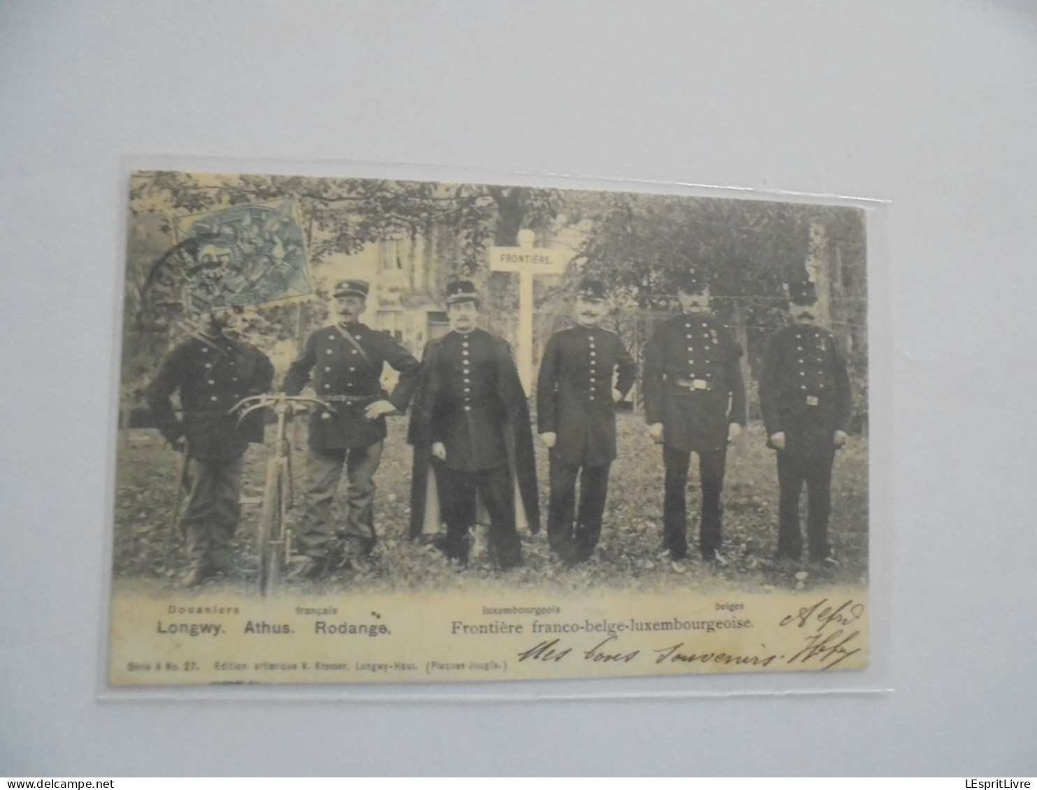 Frontière Franco Belge Luxembourgeoise LONGWY ATHUS RODANGE Douane Douaniers Animée Carte Postale Précurseur