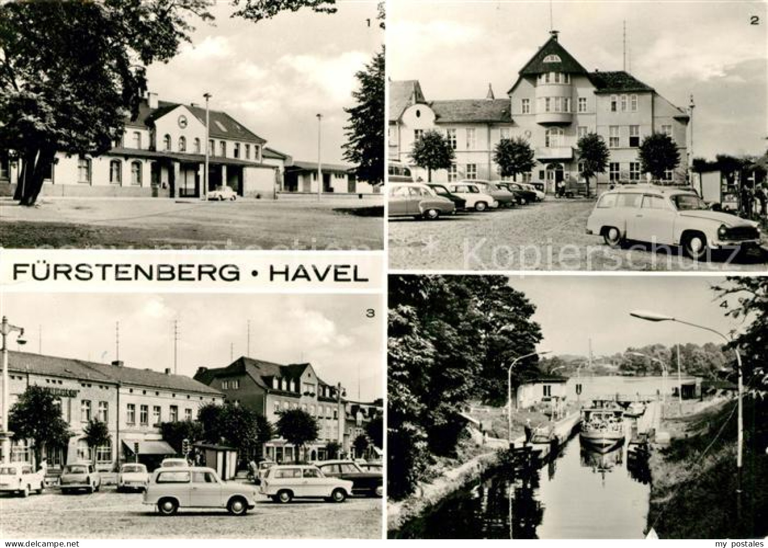Fuerstenberg Havel Bahnhof Rathaus Marktplatz MS Zeuthen in der Schleuse