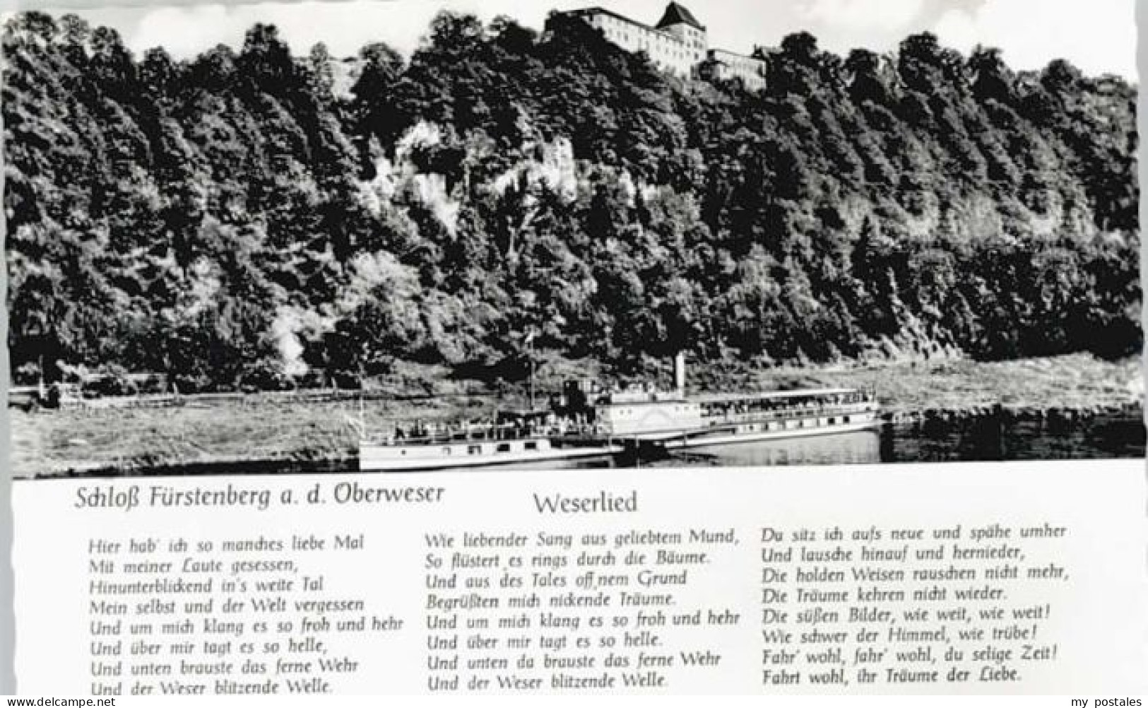 Fuerstenberg Weser chloss Fuerstenberg Lied ungelaufen ca. 1955