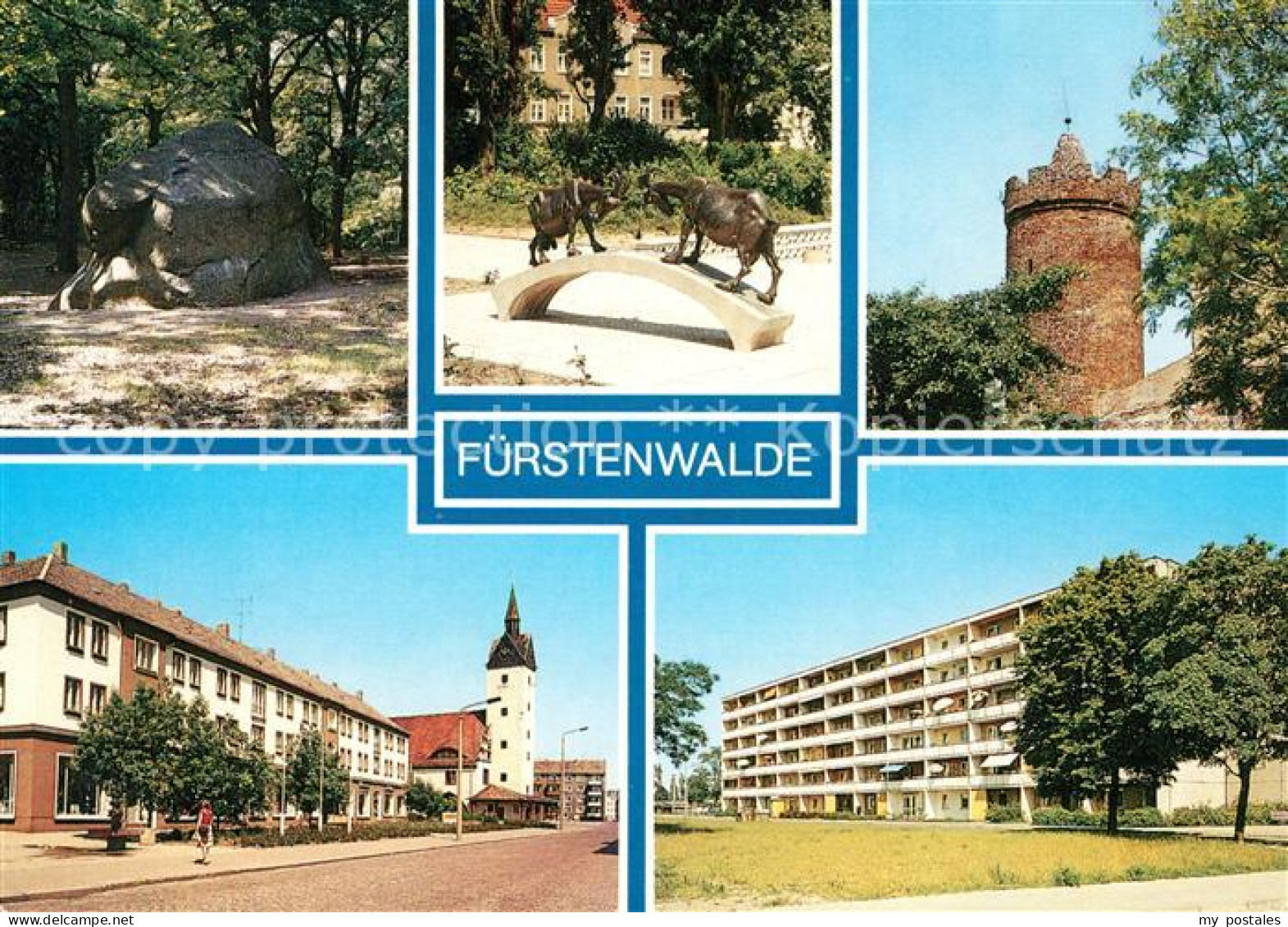 Fuerstenwalde Spree Rauenscher Stein Tierplastik Bullenturm Muehlenstrasse
