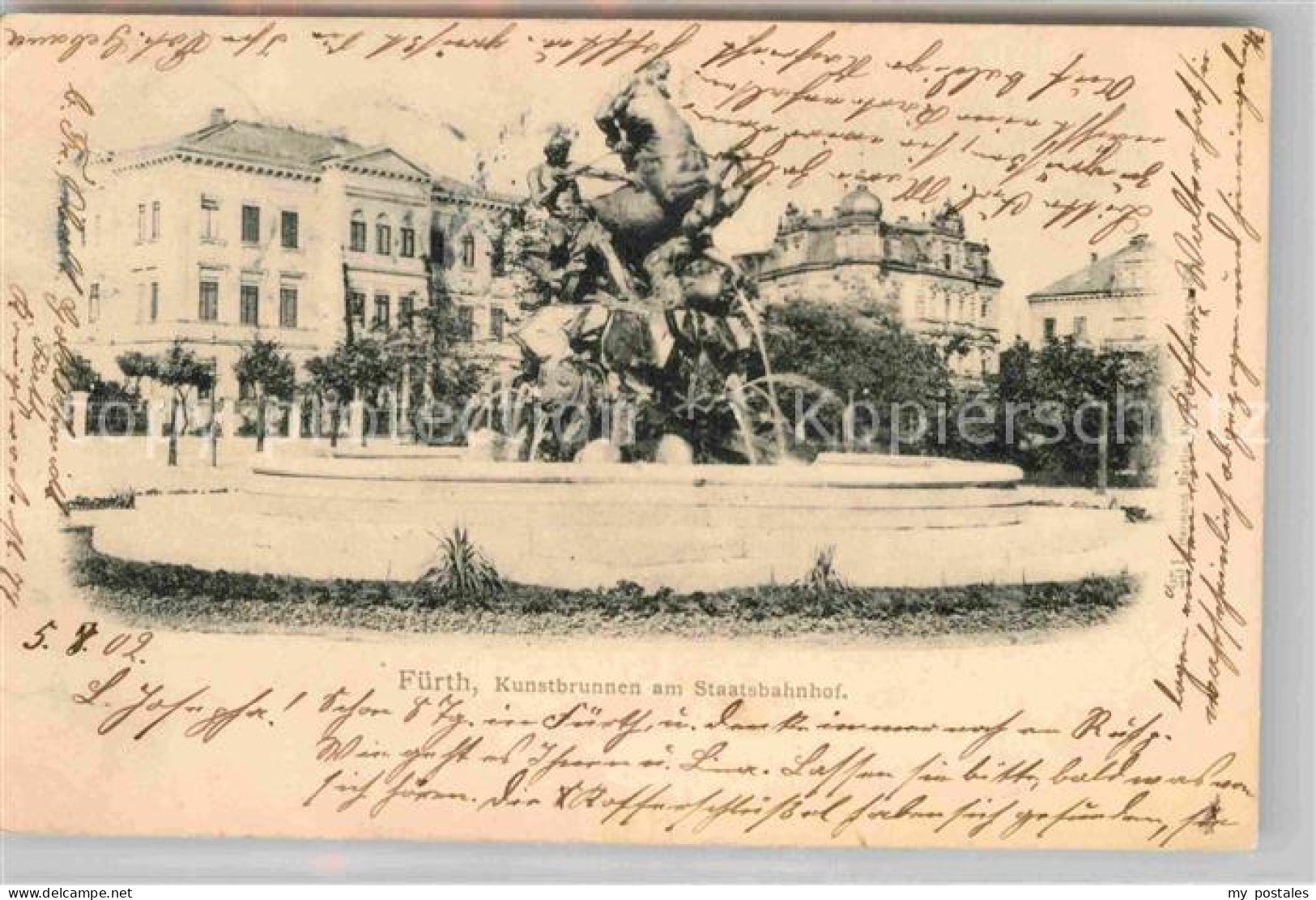 Fuerth Bayern Kunstbrunnen Bahnhof
