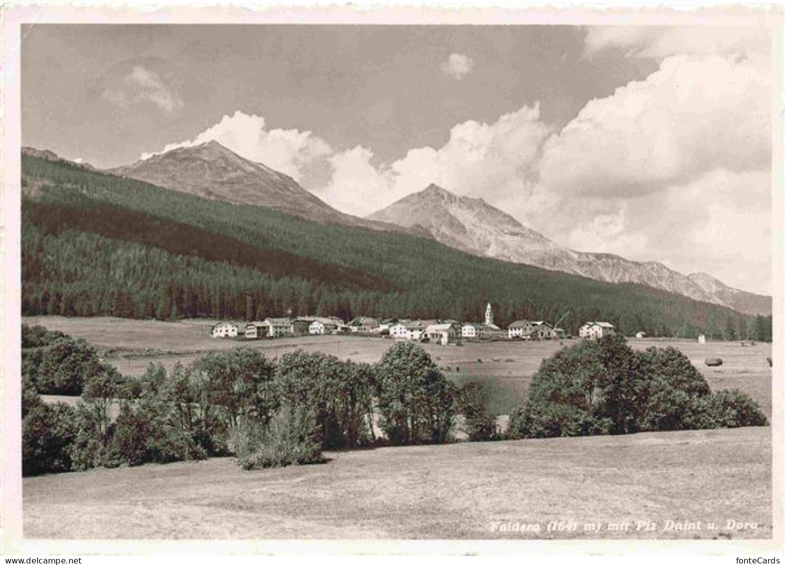 Fuldera GR Panorama Blick gegen Piz Daint und Dora