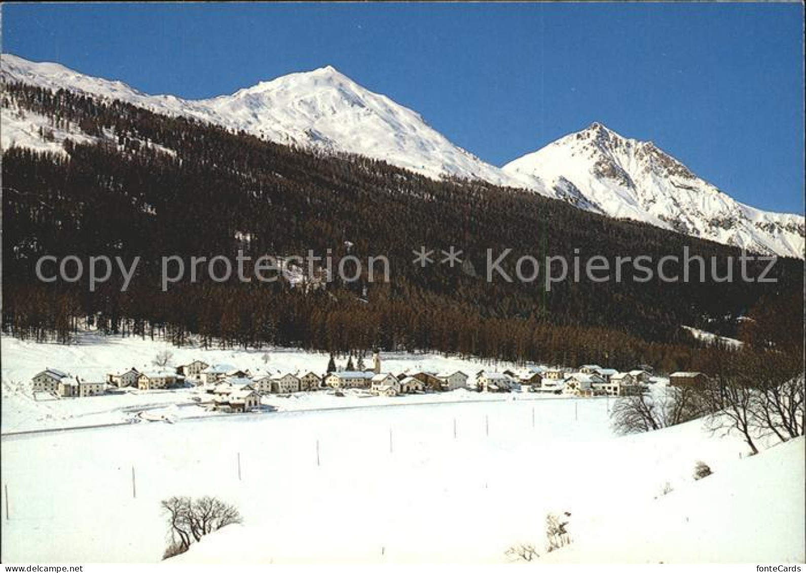 Fuldera mit Piz d Oro und Piz d'Aint