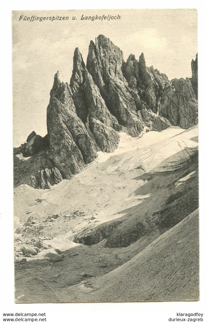 Fünffingerspitze u. Langkofeljoch old postcard posted 1911 St. Christina in Gröden pmk b200901