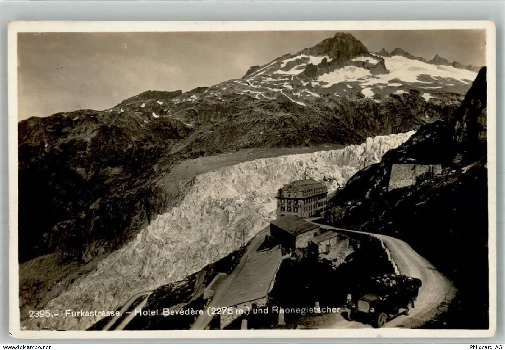 Furka Foto AK Omnibus Hotel Belvedere - 38184836