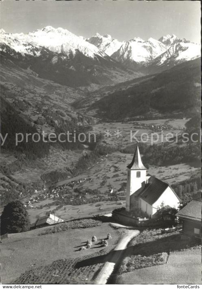 Furna Kirche Praetigau und Silvrettagruppe