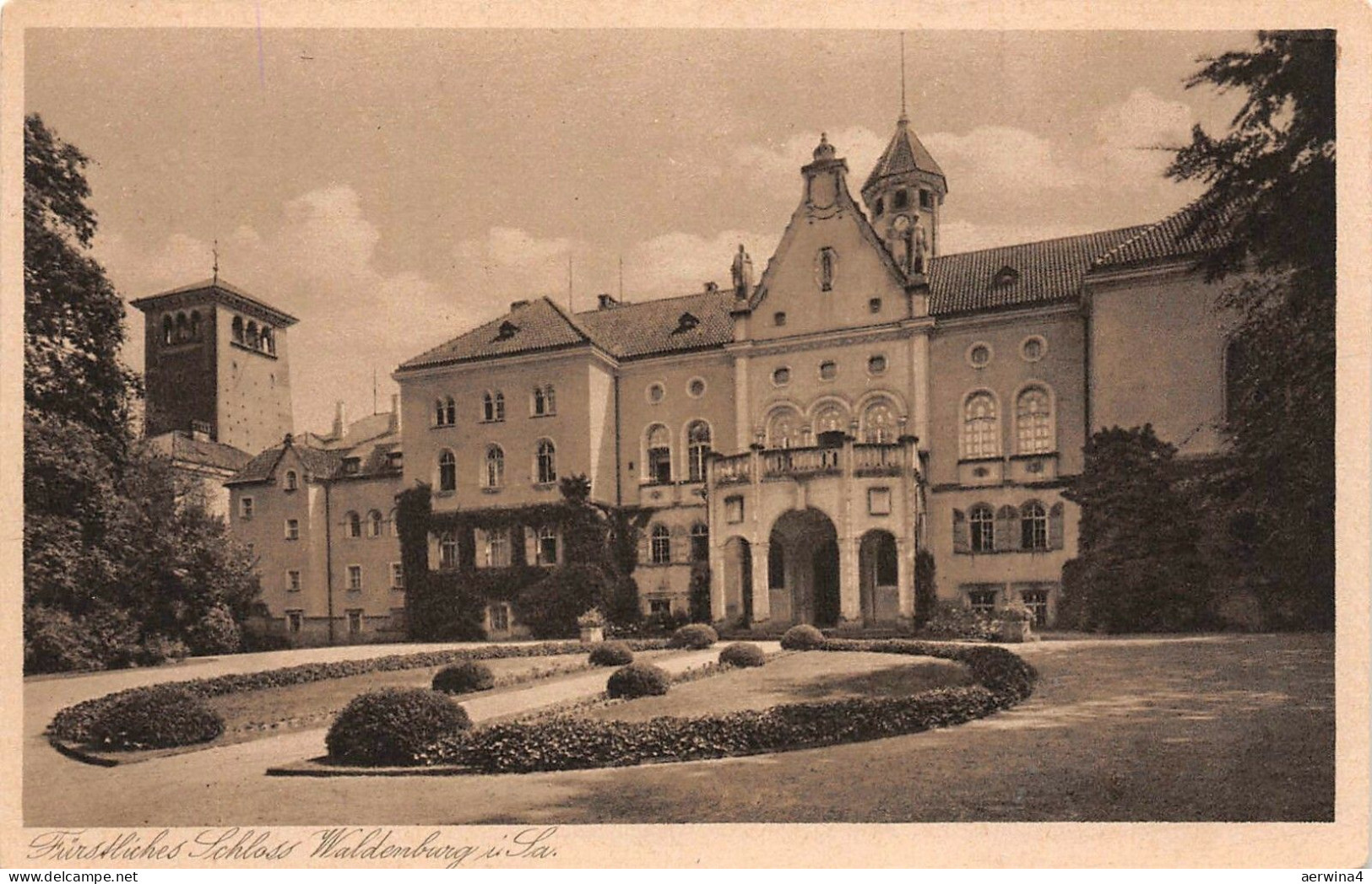Fürstliches Schloss Waldenburg Sachsen Postkarte AK 1937