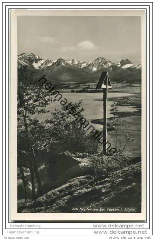 Füssen - Hopfensee - Wegkreuz - Foto-AK