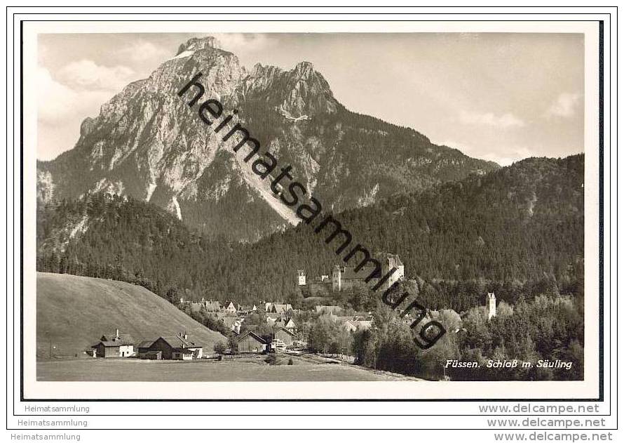Füssen - Schloss mit Säuling - Foto-AK