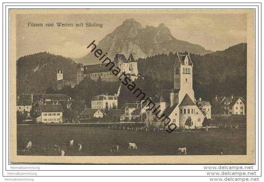 Füssen von Westen mit Säuling 30er Jahre