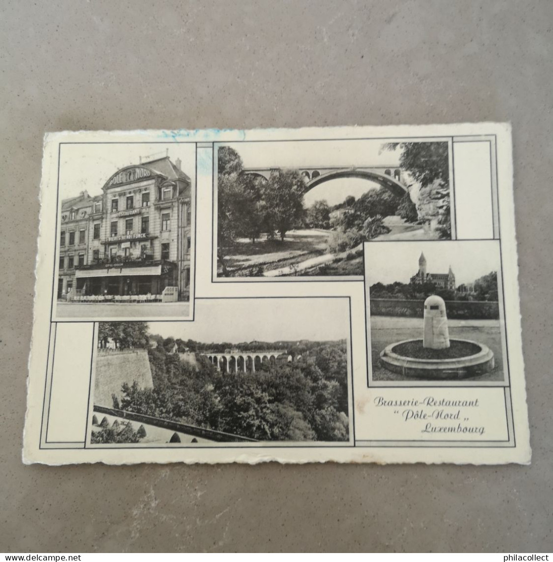 G-D. Luxembourg - Ville   // 15 x 10.5  cm Brasserie Restaurant Pole Nord (Place de Bruxelles) Multi View 1951 blue stai