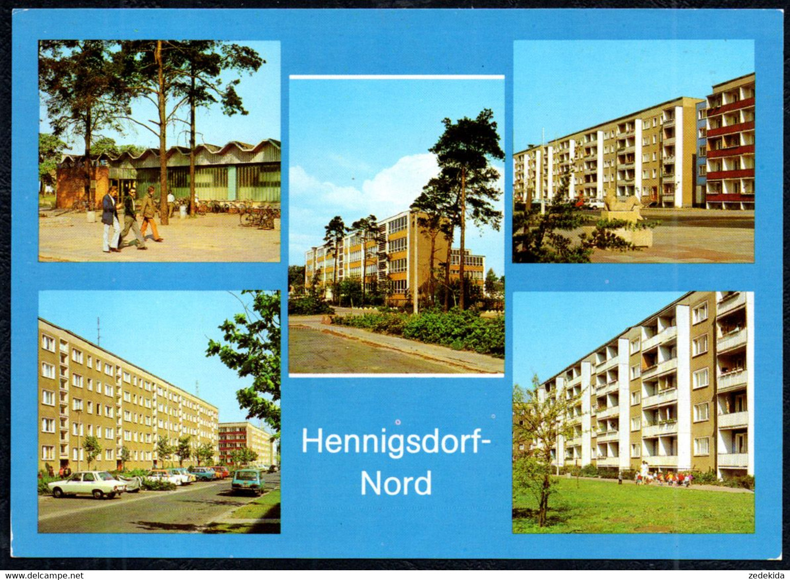 G1724 - TOP Hennigsdorf - Neubauten Großplatte Kaufhalle Schule - Bild und Heimat Reichenbach