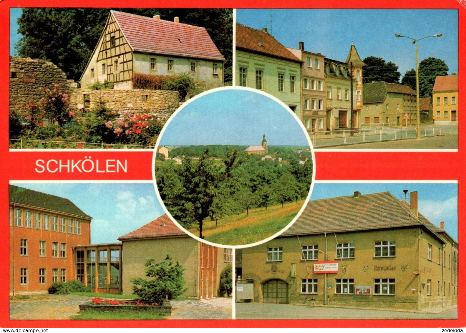 G5593 - TOP Schkölen Schule Maxim Gorki Rathaus - Bild und Heimat Reichenbach