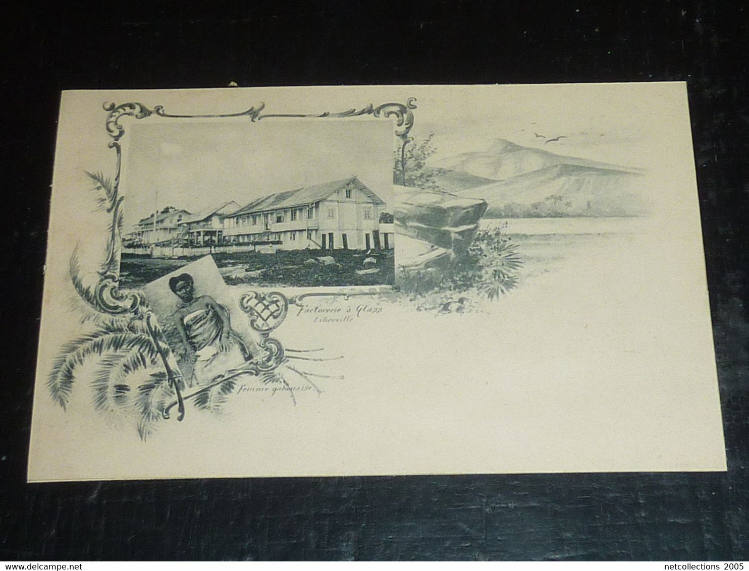 GABON 2 VUES FEMME GABONAISE & FACTORERIE A GLASS LIBREVILLE - GABON AFRIQUE (C.B)