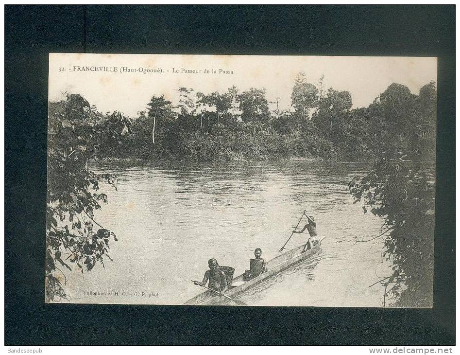 Gabon -FRANCEVILLE  (Haut Ougoué) -  Passeur de la Passa . ( animée  Collection S.H.O. 32 G.P. Photo)